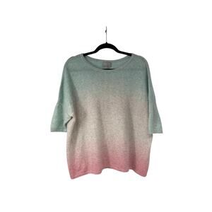 Pure Cashmere Womens Pastel Ombre Short Sleeve 100% Cashmere Top 6
